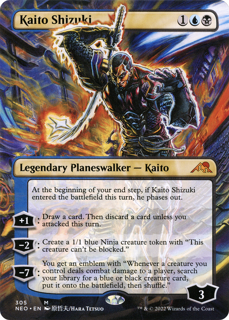 Kaito Shizuki (NEO-305) - Kamigawa: Neon Dynasty (Borderless) Foil - Premium MTG Single from Wizards of the Coast - Just $2.40! Shop now at Game Crave Tournament Store