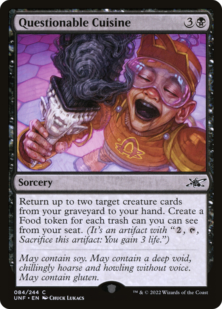 Questionable Cuisine (UNF-084) - Unfinity Foil - Premium MTG Single from Wizards of the Coast - Just $0.05! Shop now at Game Crave Tournament Store