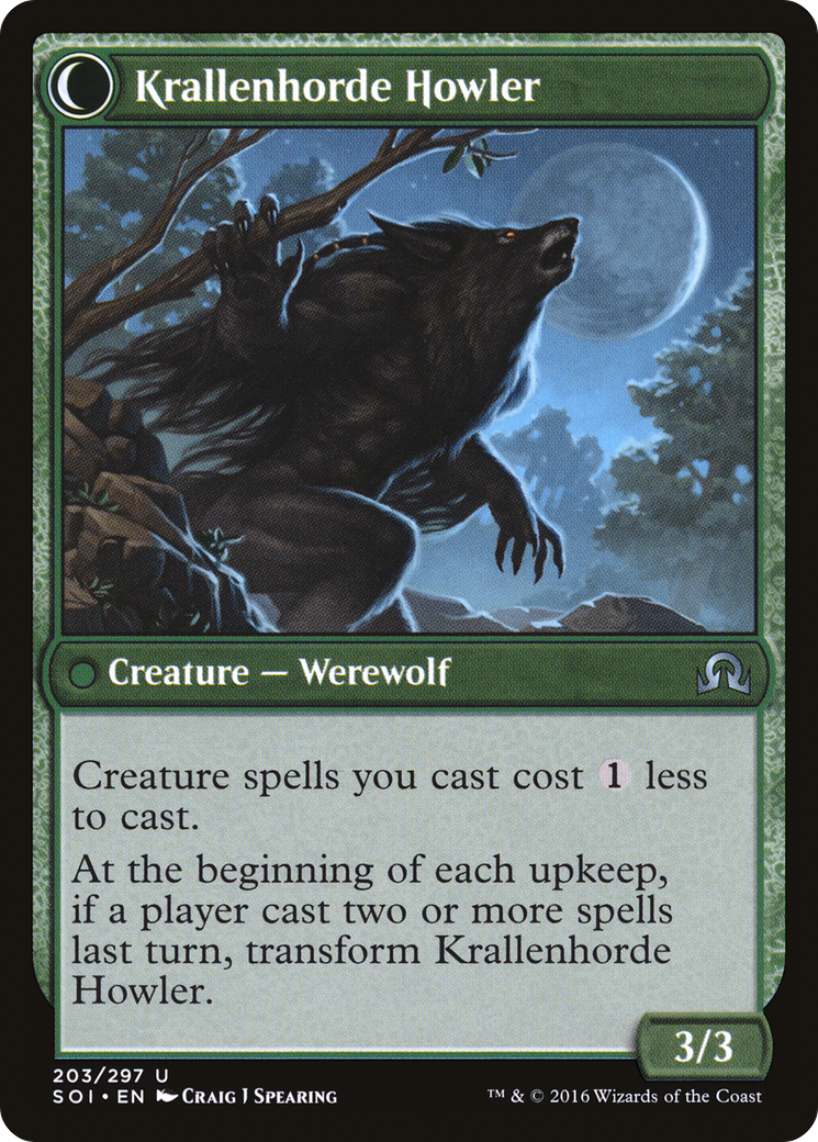 Duskwatch Recruiter // Krallenhorde Howler (SOI-203) - Shadows over Innistrad: (Double Faced Transform) Foil - Premium MTG Single from Wizards of the Coast - Just $1.10! Shop now at Game Crave Tournament Store