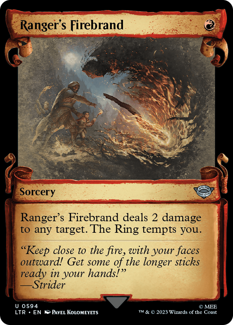 Ranger's Firebrand (LTR-594) - The Lord of the Rings: Tales of Middle-earth: (Showcase) Foil - Premium MTG Single from Wizards of the Coast - Just $0.26! Shop now at Game Crave Tournament Store