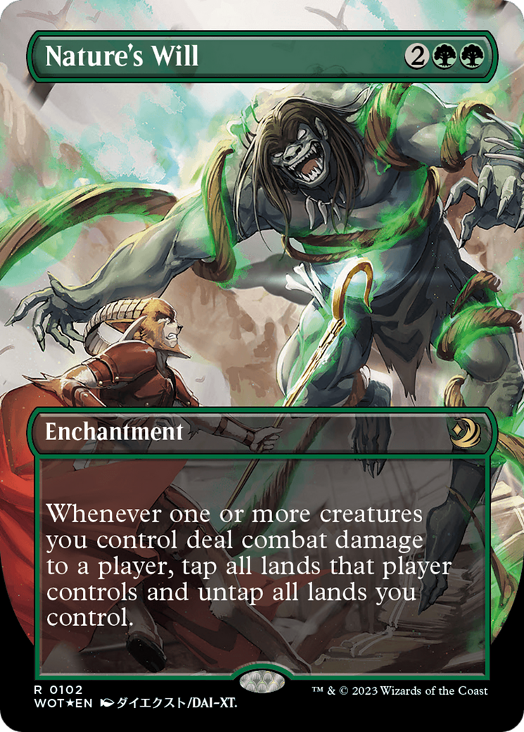 Nature's Will (WOT-102) - Wilds of Eldraine: Enchanting Tales (Borderless) Foil - Premium MTG Single from Wizards of the Coast - Just $6.72! Shop now at Game Crave Tournament Store