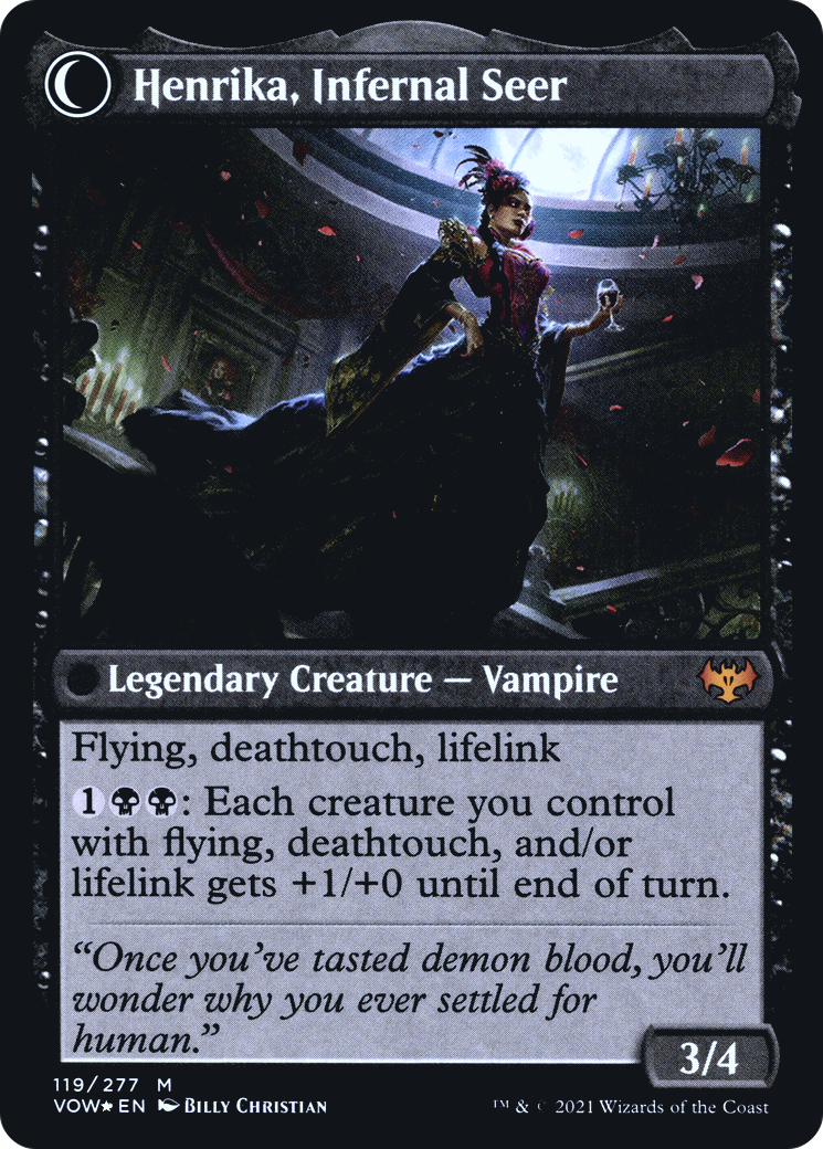 Henrika Domnathi // Henrika, Infernal Seer (PVOW-119S) - Innistrad: Crimson Vow Promos: (Double Faced Transform) Foil - Premium MTG Single from Wizards of the Coast - Just $1.53! Shop now at Game Crave Tournament Store