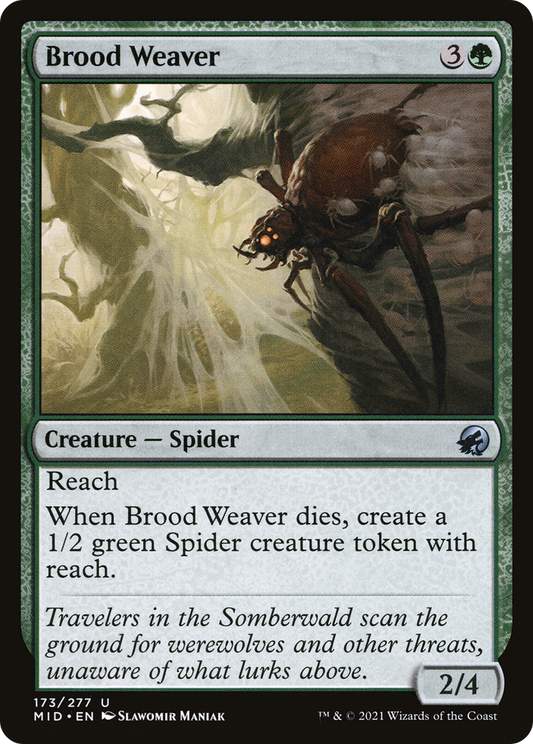 Brood Weaver (MID-173) - Innistrad: Midnight Hunt - Premium MTG Single from Wizards of the Coast - Just $0.25! Shop now at Game Crave Tournament Store