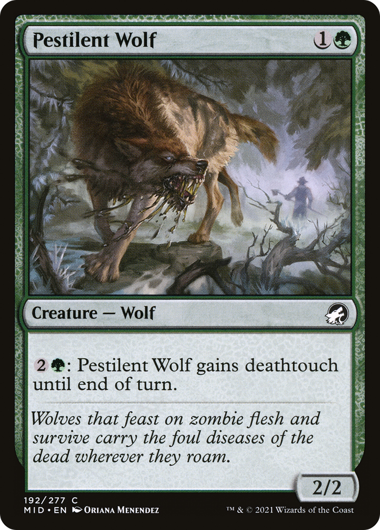 Pestilent Wolf (MID-192) - Innistrad: Midnight Hunt - Premium MTG Single from Wizards of the Coast - Just $0.08! Shop now at Game Crave Tournament Store