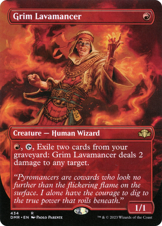 Grim Lavamancer (DMR-434) - Dominaria Remastered (Borderless) Foil - Premium MTG Single from Wizards of the Coast - Just $0.09! Shop now at Game Crave Tournament Store
