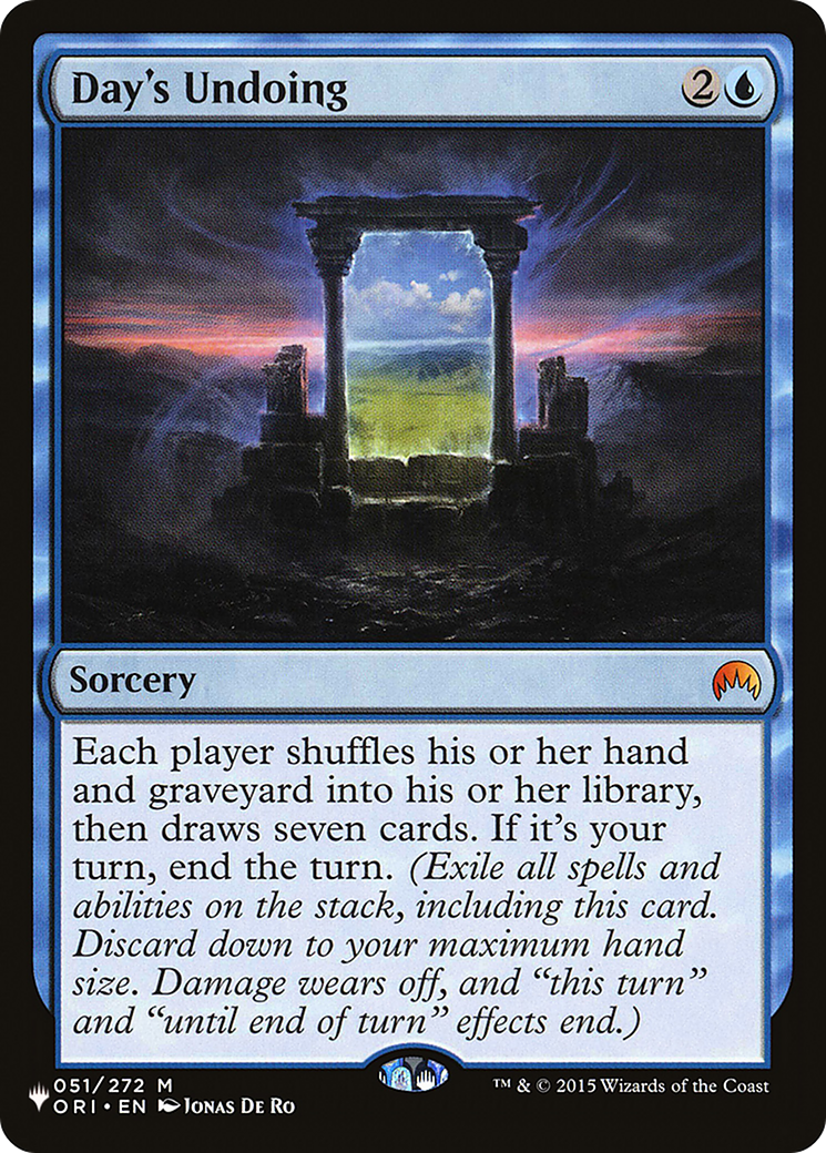 Day's Undoing (PLIST-590) - The List - Premium MTG Single from Wizards of the Coast - Just $0.32! Shop now at Game Crave Tournament Store