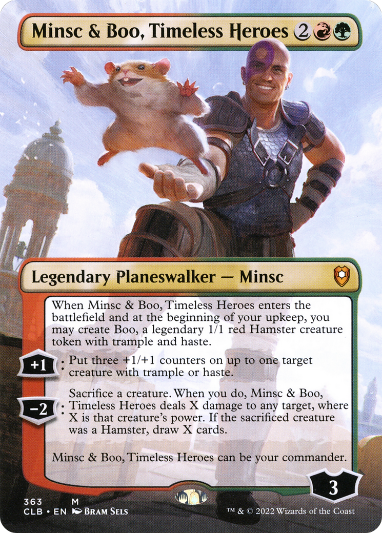Minsc & Boo, Timeless Heroes (CLB-363) - Commander Legends: Battle for Baldur's Gate (Borderless) Foil - Premium MTG Single from Wizards of the Coast - Just $2.80! Shop now at Game Crave Tournament Store