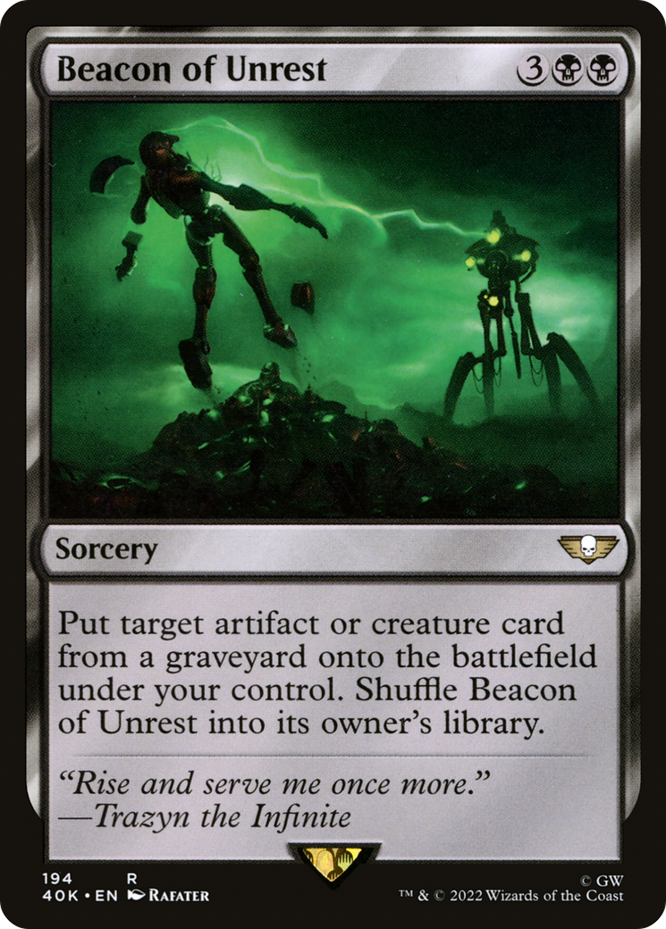 Beacon of Unrest (40K-194) - Warhammer 40,000 Commander - Premium MTG Single from Wizards of the Coast - Just $0.39! Shop now at Game Crave Tournament Store