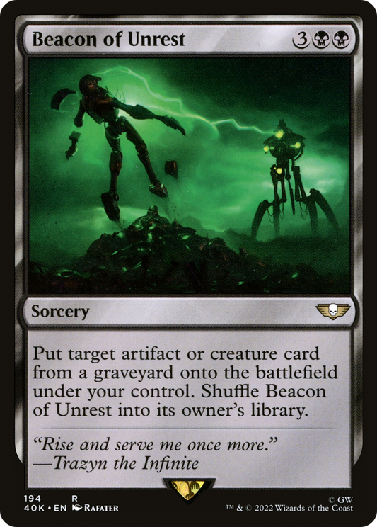 Beacon of Unrest (40K-194) - Warhammer 40,000 Commander - Premium MTG Single from Wizards of the Coast - Just $0.39! Shop now at Game Crave Tournament Store
