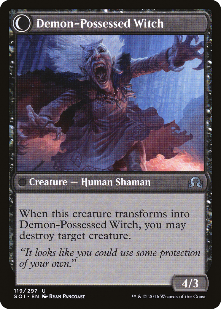 Kindly Stranger // Demon-Possessed Witch (SOI-119) - Shadows over Innistrad: (Double Faced Transform) - Premium MTG Single from Wizards of the Coast - Just $0.25! Shop now at Game Crave Tournament Store