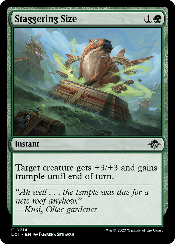 Staggering Size (LCI-214) - The Lost Caverns of Ixalan - Premium MTG Single from Wizards of the Coast - Just $0.08! Shop now at Game Crave Tournament Store