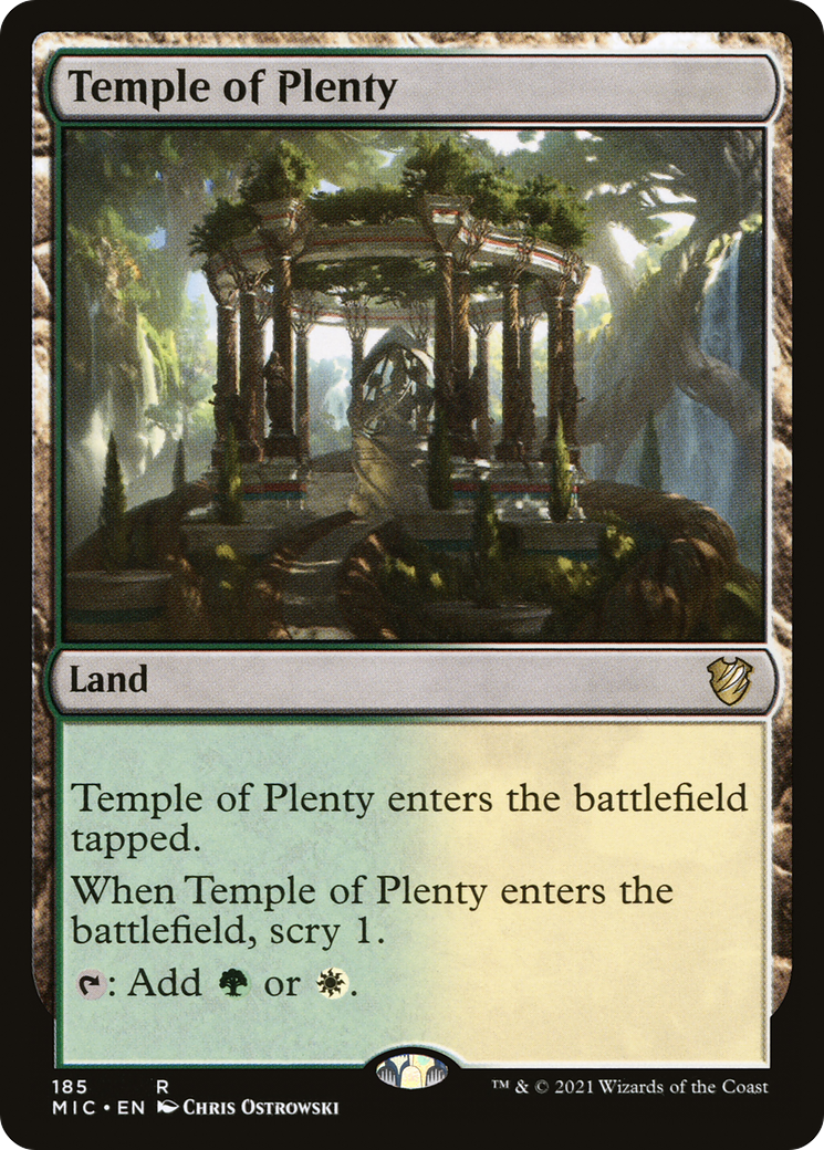 Temple of Plenty (MIC-185) - Midnight Hunt Commander - Premium MTG Single from Wizards of the Coast - Just $0.08! Shop now at Game Crave Tournament Store