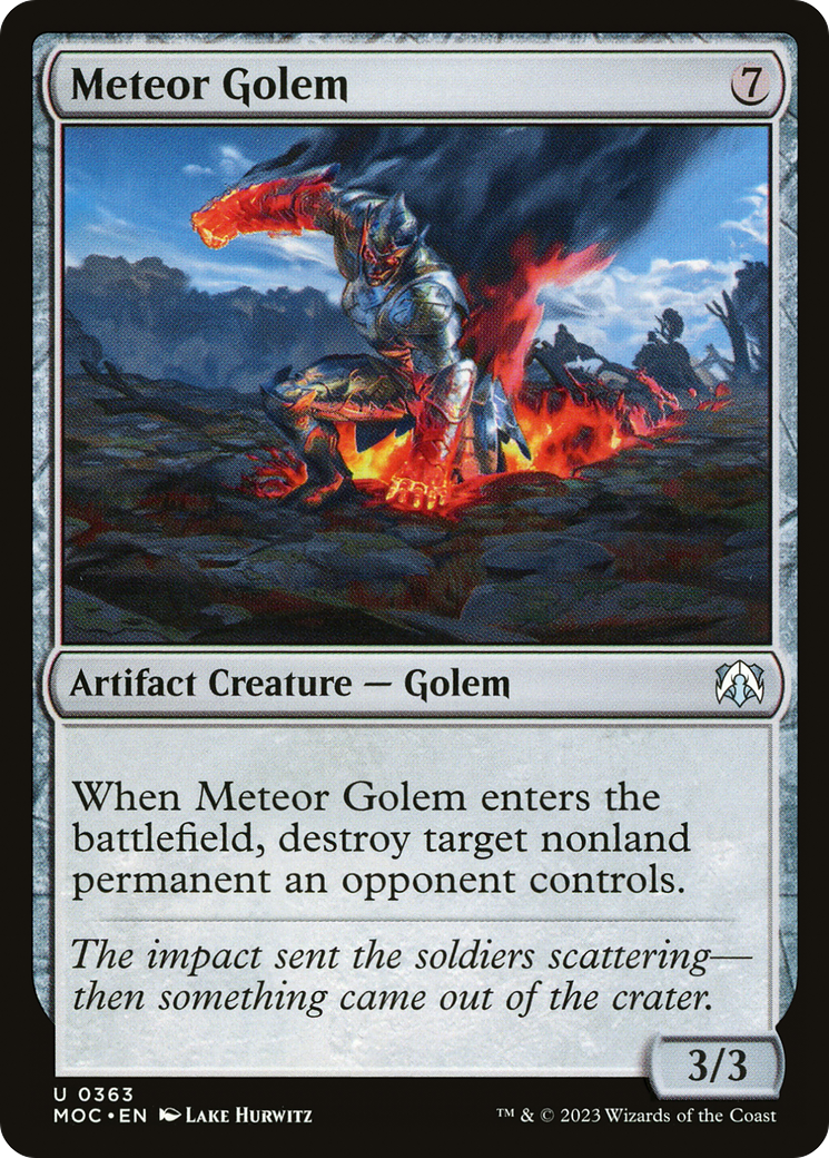 Meteor Golem (MOC-363) - March of the Machine Commander - Premium MTG Single from Wizards of the Coast - Just $0.08! Shop now at Game Crave Tournament Store