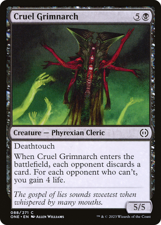 Cruel Grimnarch (ONE-088) - Phyrexia: All Will Be One - Premium MTG Single from Wizards of the Coast - Just $0.08! Shop now at Game Crave Tournament Store