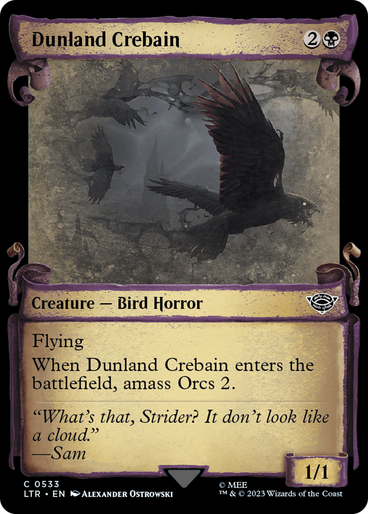 Dunland Crebain (LTR-533) - The Lord of the Rings: Tales of Middle-earth: (Showcase) Foil - Premium MTG Single from Wizards of the Coast - Just $0.08! Shop now at Game Crave Tournament Store