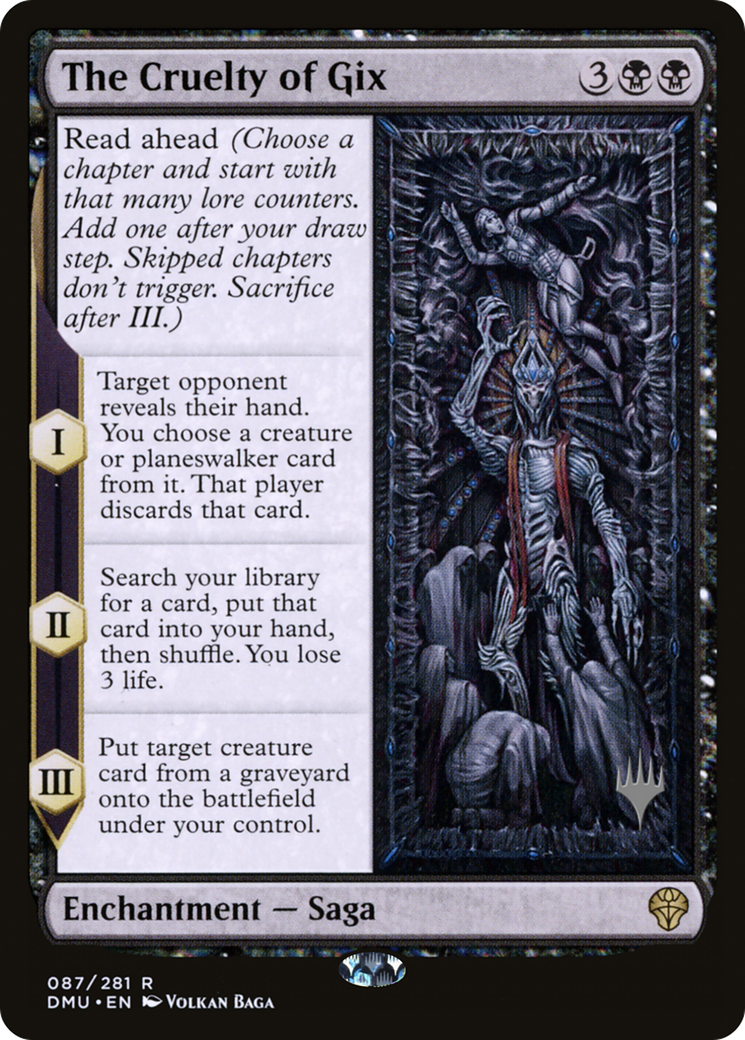 The Cruelty of Gix (PDMU-87P) - Dominaria United Promos Foil - Premium MTG Single from Wizards of the Coast - Just $0.64! Shop now at Game Crave Tournament Store