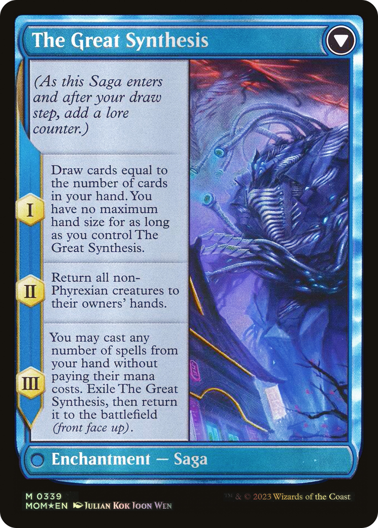 Jin-Gitaxias // The Great Synthesis (MOM-339) - March of the Machine (Borderless) Foil - Premium MTG Single from Wizards of the Coast - Just $323.96! Shop now at Game Crave Tournament Store