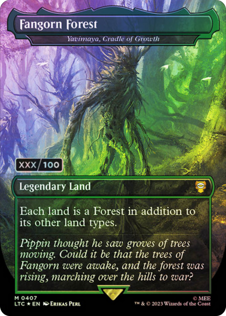 Yavimaya, Cradle of Growth (LTC-407Z) - Tales of Middle-earth Commander / Fangorn Forest (Borderless) Foil - Premium MTG Single from Wizards of the Coast - Just $831.59! Shop now at Game Crave Tournament Store