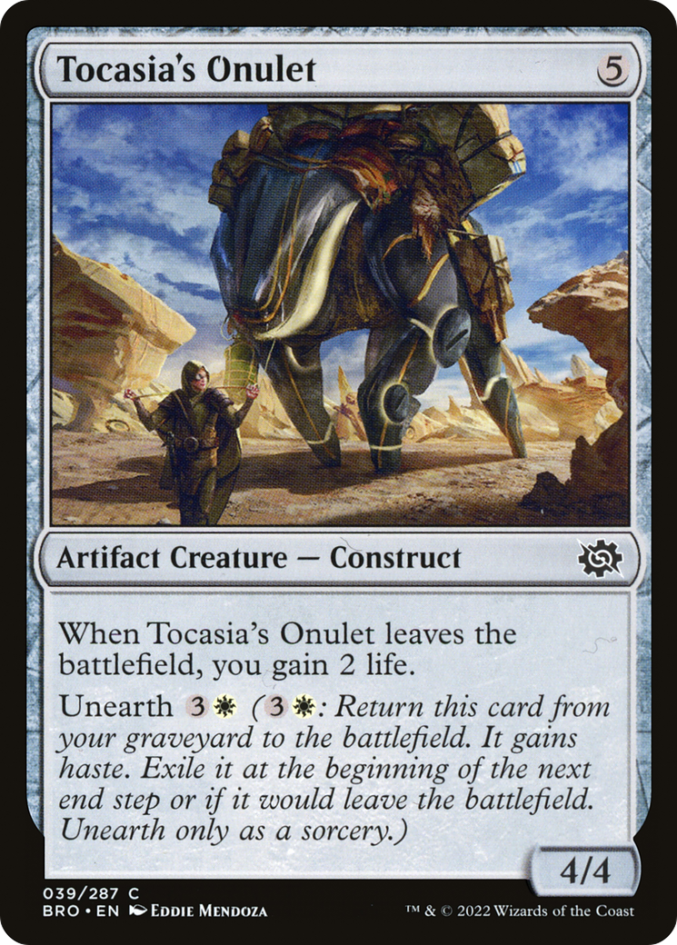 Tocasia's Onulet (BRO-039) - The Brothers' War - Premium MTG Single from Wizards of the Coast - Just $0.08! Shop now at Game Crave Tournament Store