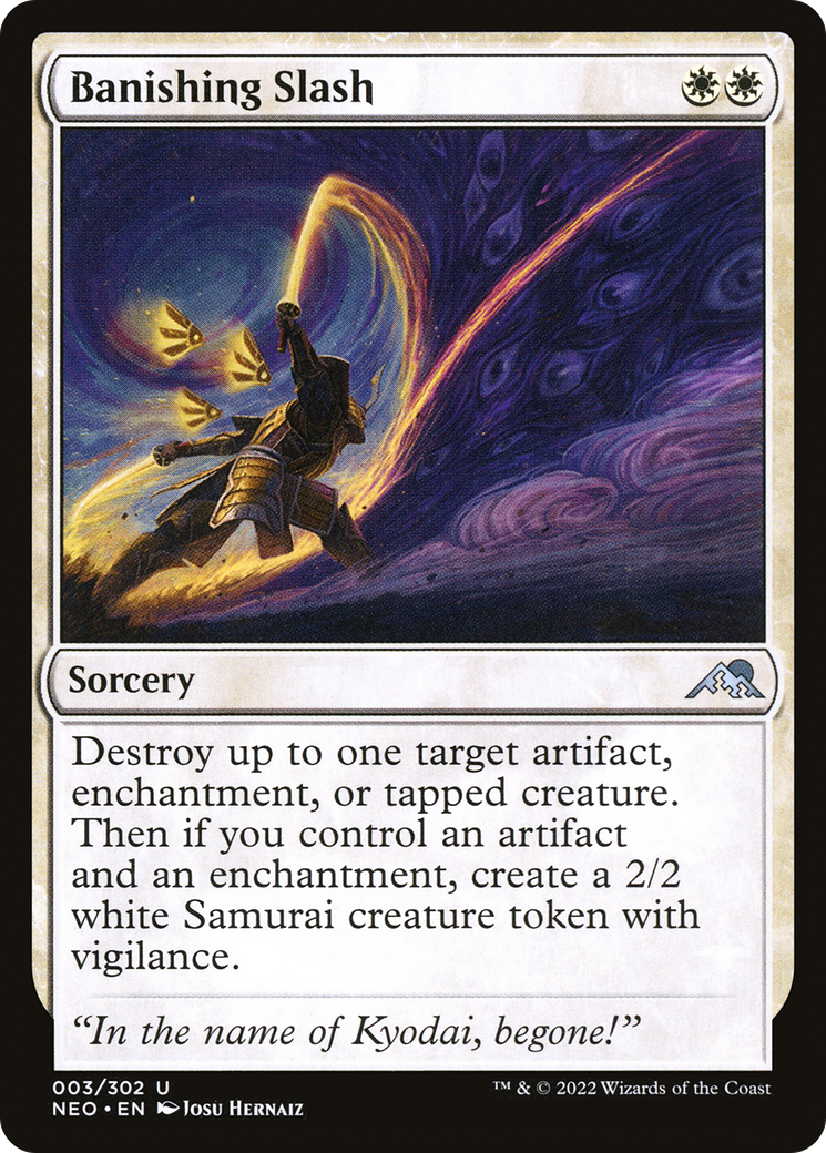 Banishing Slash (NEO-003) - Kamigawa: Neon Dynasty - Premium MTG Single from Wizards of the Coast - Just $0.08! Shop now at Game Crave Tournament Store