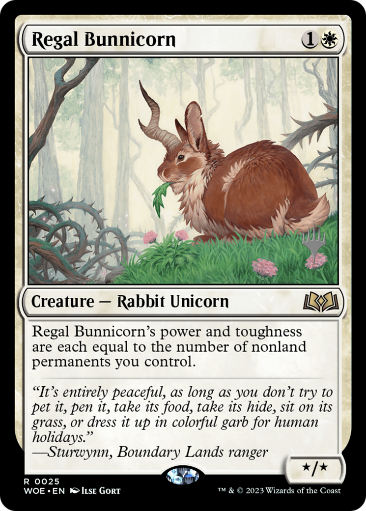 Regal Bunnicorn (PWOE-25P) - Wilds of Eldraine Promos - Premium MTG Single from Wizards of the Coast - Just $0.92! Shop now at Game Crave Tournament Store