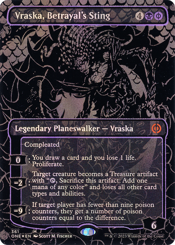 Vraska, Betrayal's Sting (ONE-361) - Phyrexia: All Will Be One (Borderless) Foil - Premium MTG Single from Wizards of the Coast - Just $15.30! Shop now at Game Crave Tournament Store