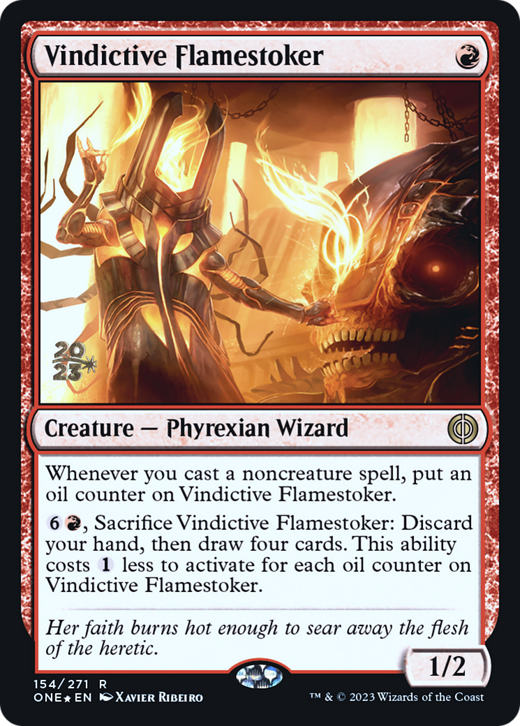 Vindictive Flamestoker (PONE-154S) - Phyrexia: All Will Be One Promos Foil - Premium MTG Single from Wizards of the Coast - Just $0.08! Shop now at Game Crave Tournament Store
