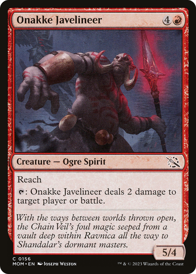Onakke Javelineer (MOM-156) - March of the Machine - Premium MTG Single from Wizards of the Coast - Just $0.08! Shop now at Game Crave Tournament Store
