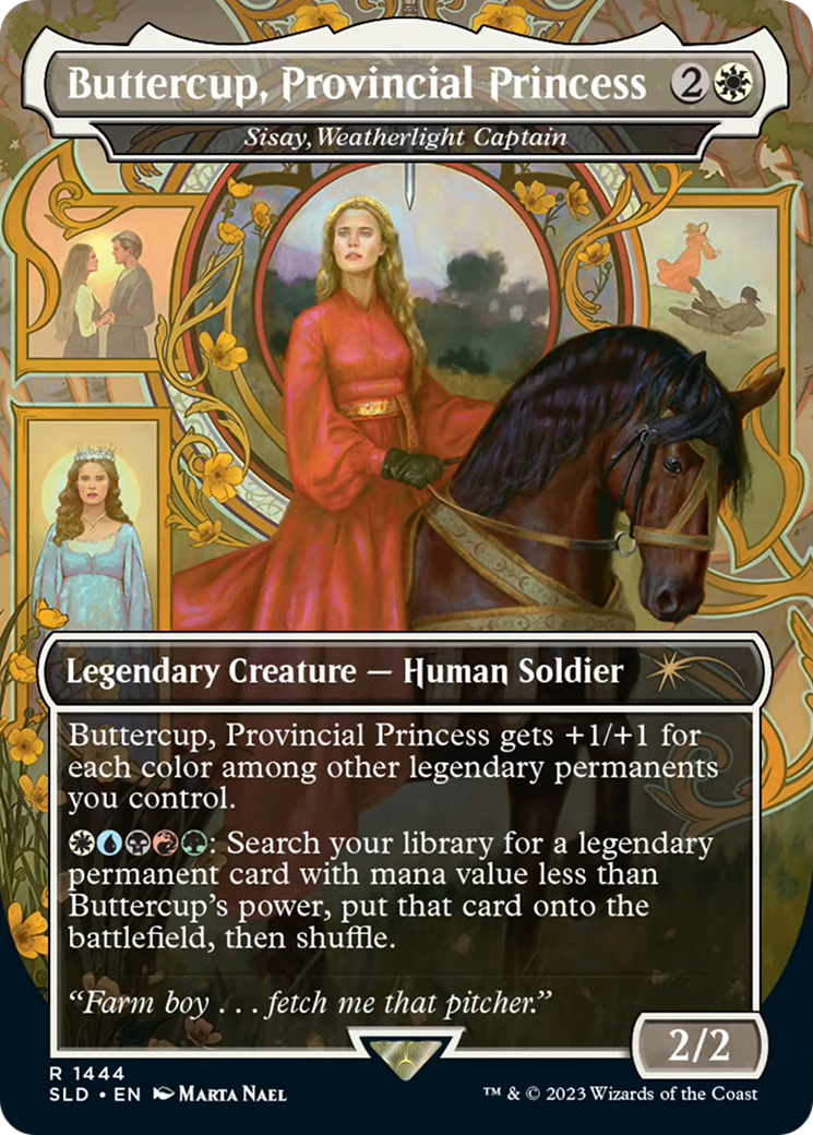 Sisay, Weatherlight Captain (SLD-1444) - Secret Lair Drop / Buttercup, Provincial Princess (Borderless) Foil - Premium MTG Single from Wizards of the Coast - Just $10.34! Shop now at Game Crave Tournament Store
