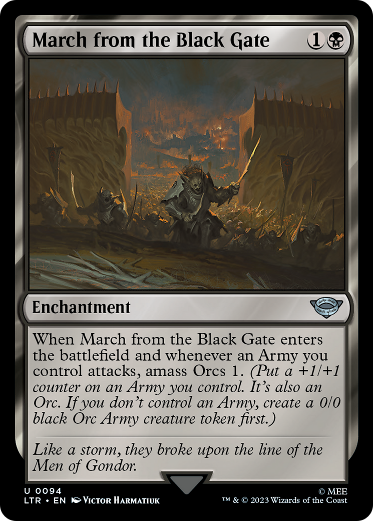 March from the Black Gate (LTR-094) - The Lord of the Rings: Tales of Middle-earth Foil - Premium MTG Single from Wizards of the Coast - Just $0.09! Shop now at Game Crave Tournament Store