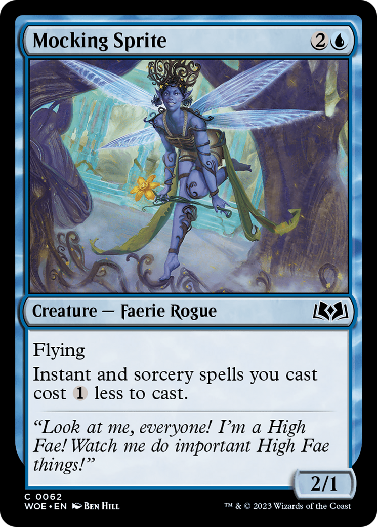 Mocking Sprite (WOE-062) - Wilds of Eldraine - Premium MTG Single from Wizards of the Coast - Just $0.08! Shop now at Game Crave Tournament Store