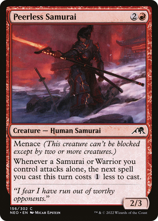 Peerless Samurai (NEO-156) - Kamigawa: Neon Dynasty - Premium MTG Single from Wizards of the Coast - Just $0.08! Shop now at Game Crave Tournament Store
