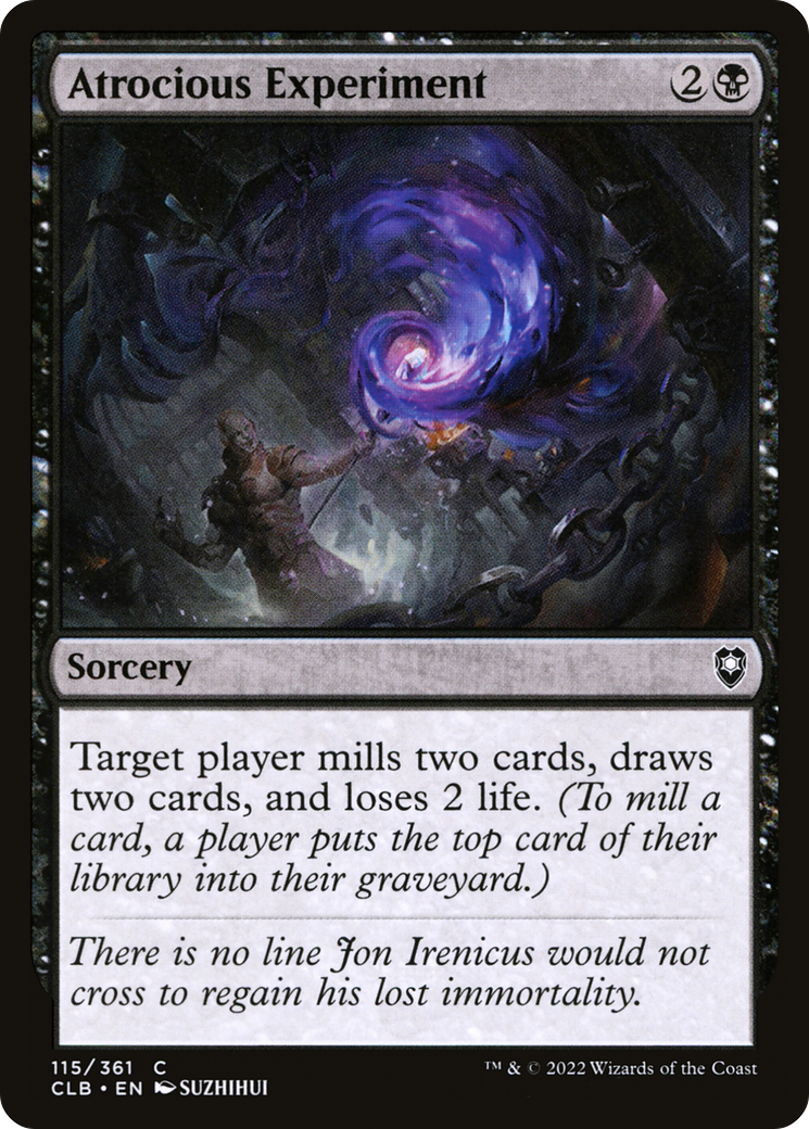 Atrocious Experiment (CLB-115) - Commander Legends: Battle for Baldur's Gate - Premium MTG Single from Wizards of the Coast - Just $0.25! Shop now at Game Crave Tournament Store