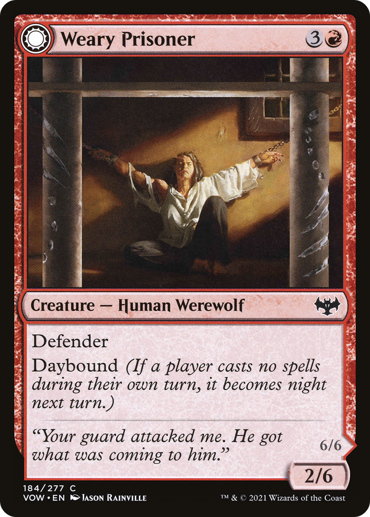Weary Prisoner // Wrathful Jailbreaker (VOW-184) - Innistrad: Crimson Vow: (Double Faced Transform) - Premium MTG Single from Wizards of the Coast - Just $0.25! Shop now at Game Crave Tournament Store