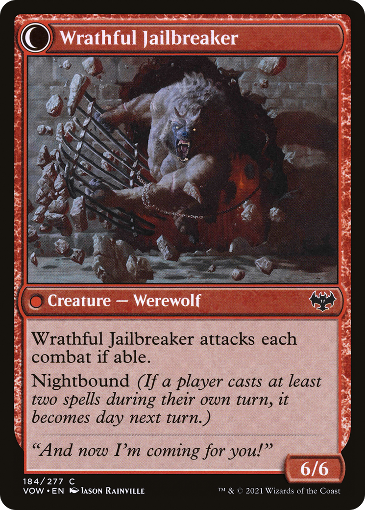 Weary Prisoner // Wrathful Jailbreaker (VOW-184) - Innistrad: Crimson Vow: (Double Faced Transform) - Premium MTG Single from Wizards of the Coast - Just $0.25! Shop now at Game Crave Tournament Store