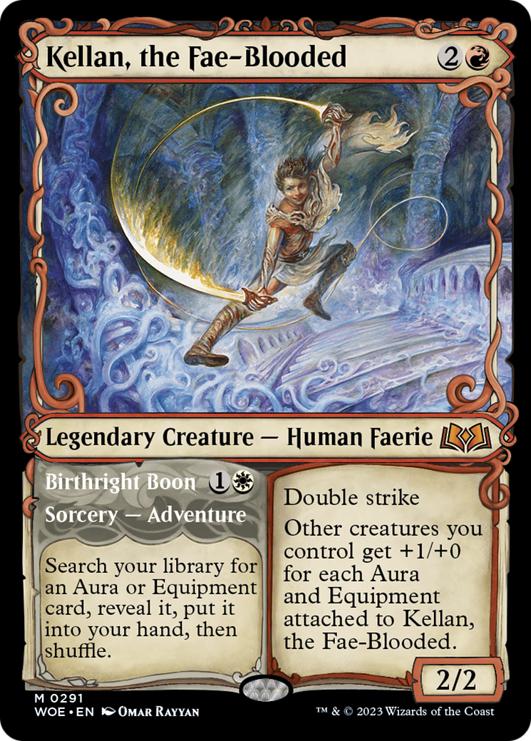 Kellan, the Fae-Blooded // Birthright Boon (WOE-291) - Wilds of Eldraine: (Showcase) Foil - Premium MTG Single from Wizards of the Coast - Just $5.28! Shop now at Game Crave Tournament Store