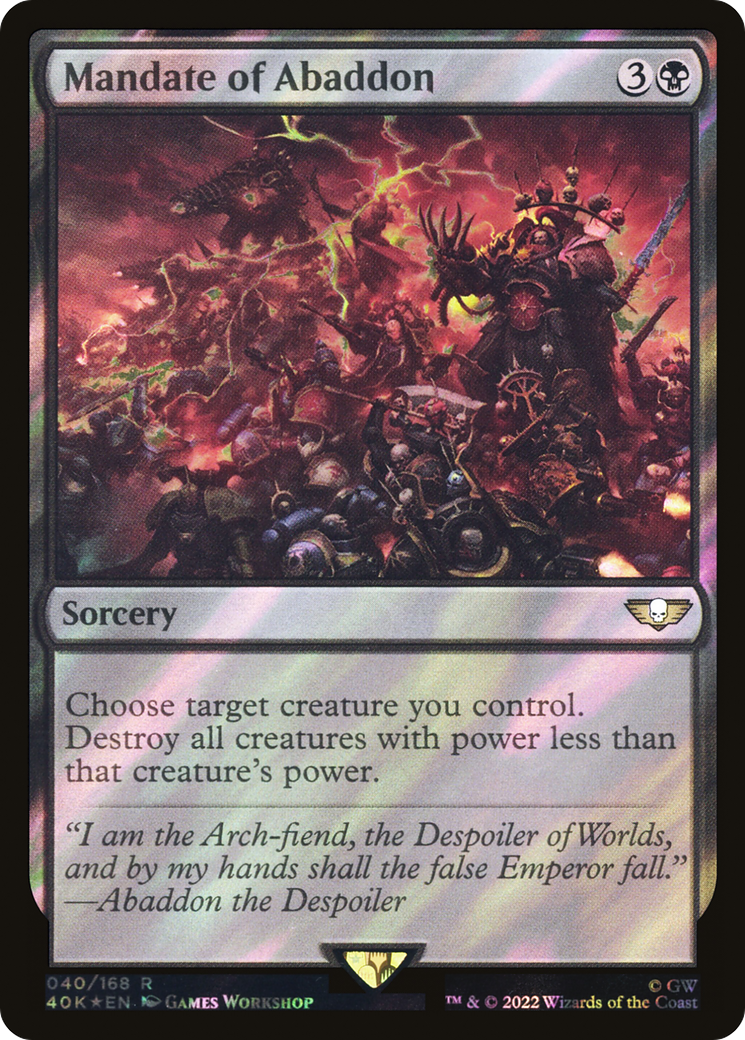 Mandate of Abaddon (40K-40★) - Warhammer 40,000 Commander Foil - Premium MTG Single from Wizards of the Coast - Just $1.20! Shop now at Game Crave Tournament Store