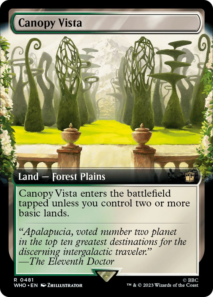Canopy Vista (WHO-481) - Doctor Who: (Extended Art) - Premium MTG Single from Wizards of the Coast - Just $0.54! Shop now at Game Crave Tournament Store