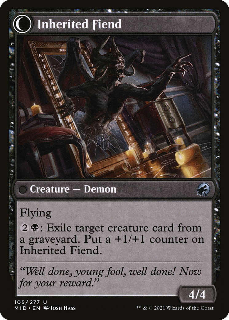 Heirloom Mirror // Inherited Fiend (MID-105) - Innistrad: Midnight Hunt: (Double Faced Transform) Foil - Premium MTG Single from Wizards of the Coast - Just $0.08! Shop now at Game Crave Tournament Store