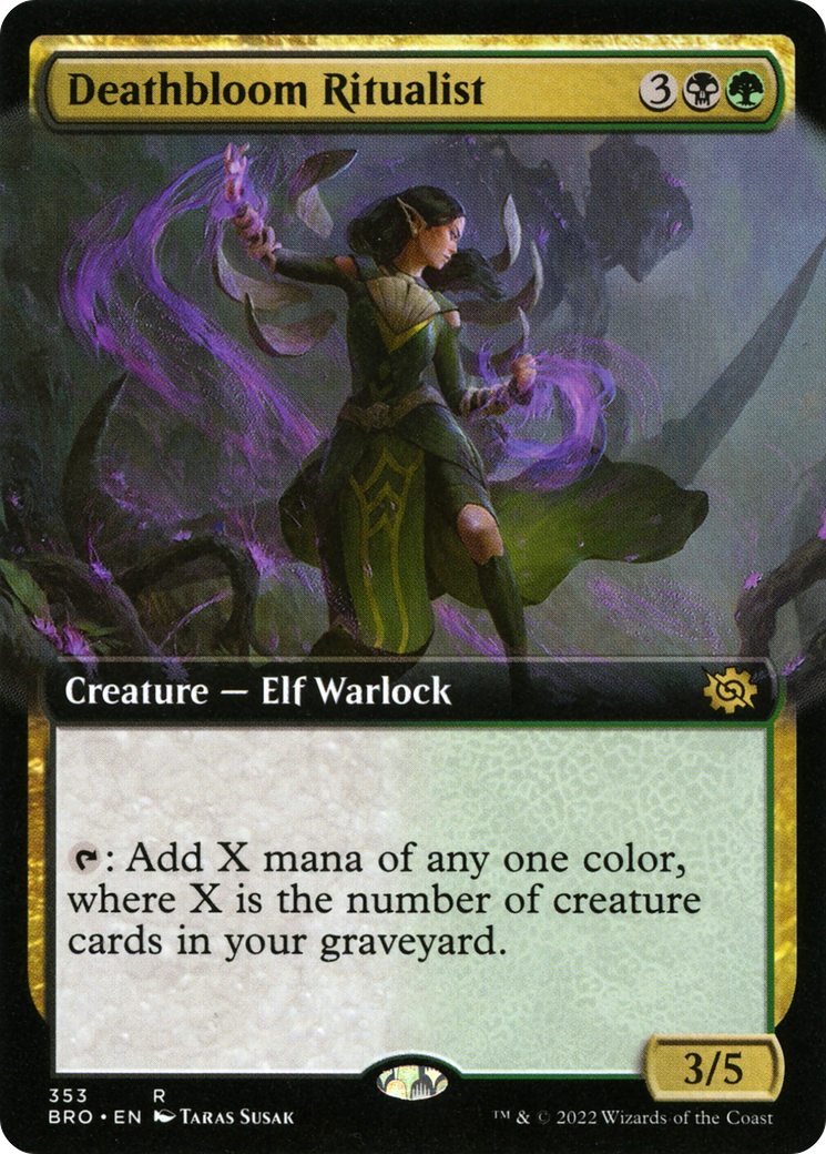 Deathbloom Ritualist (BRO-353) - The Brothers' War: (Extended Art) Foil - Premium MTG Single from Wizards of the Coast - Just $0.08! Shop now at Game Crave Tournament Store