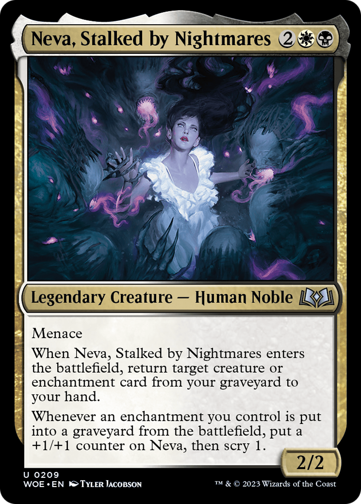 Neva, Stalked by Nightmares (WOE-209) - Wilds of Eldraine Foil - Premium MTG Single from Wizards of the Coast - Just $0.08! Shop now at Game Crave Tournament Store