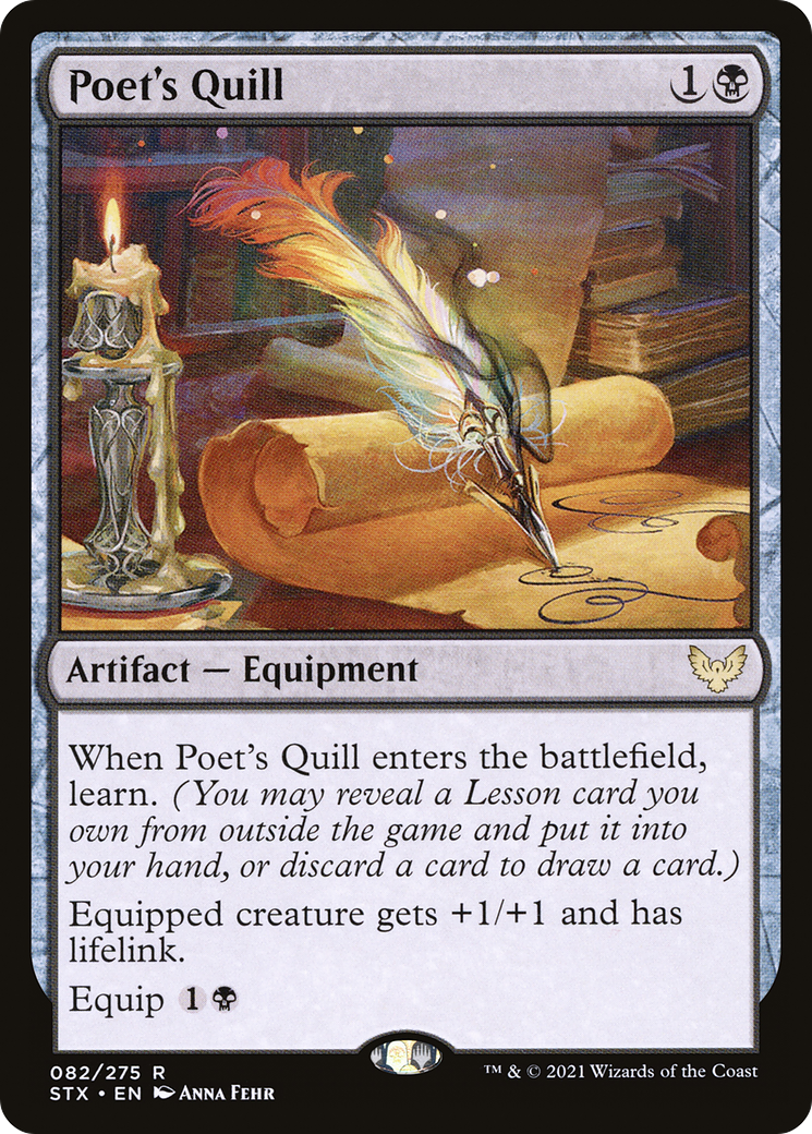 Poet's Quill (STX-082) - Strixhaven: School of Mages - Premium MTG Single from Wizards of the Coast - Just $0.08! Shop now at Game Crave Tournament Store