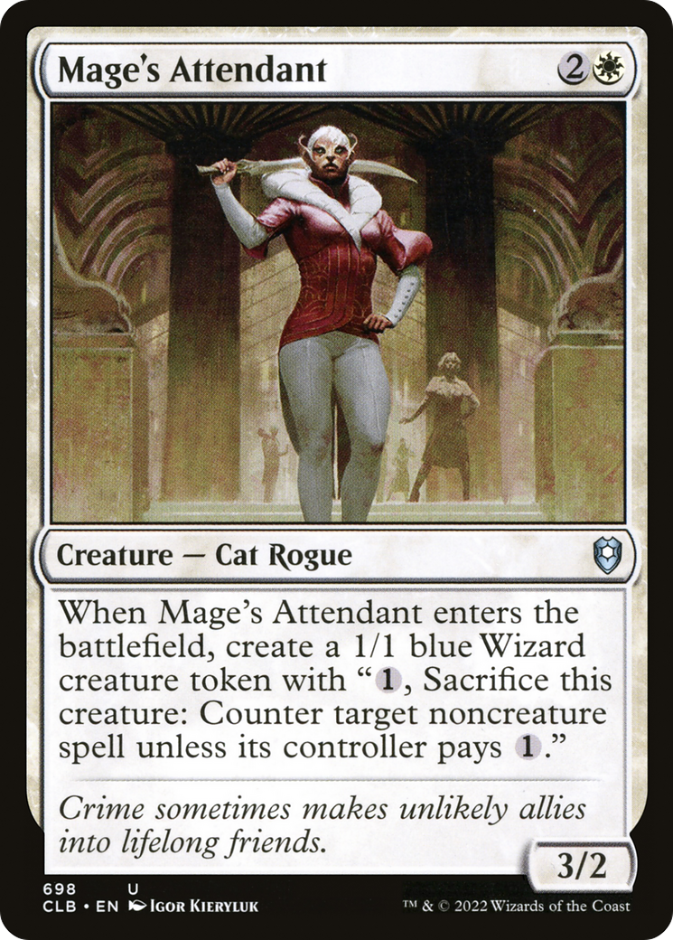 Mage's Attendant (CLB-698) - Commander Legends: Battle for Baldur's Gate - Premium MTG Single from Wizards of the Coast - Just $0.08! Shop now at Game Crave Tournament Store
