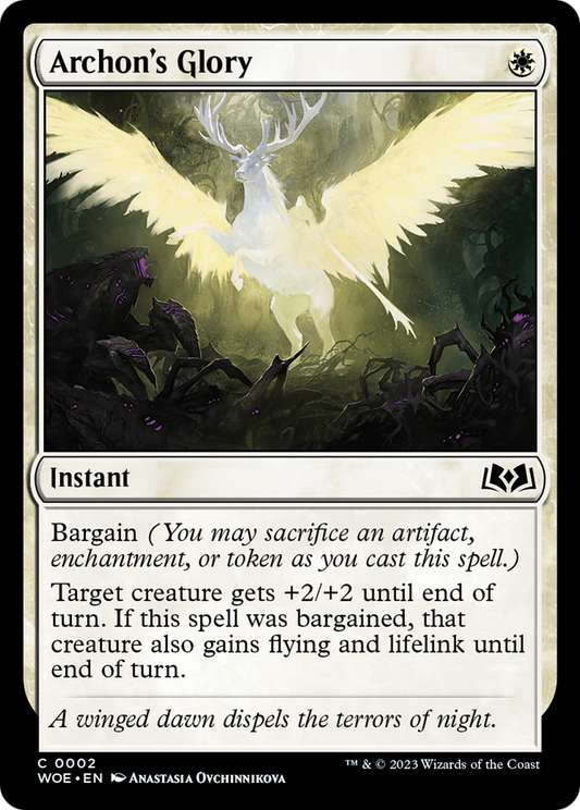 Archon's Glory (WOE-002) - Wilds of Eldraine Foil - Premium MTG Single from Wizards of the Coast - Just $0.08! Shop now at Game Crave Tournament Store