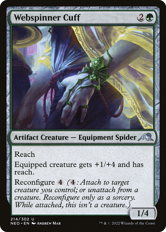 Webspinner Cuff (NEO-214) - Kamigawa: Neon Dynasty - Premium MTG Single from Wizards of the Coast - Just $0.08! Shop now at Game Crave Tournament Store