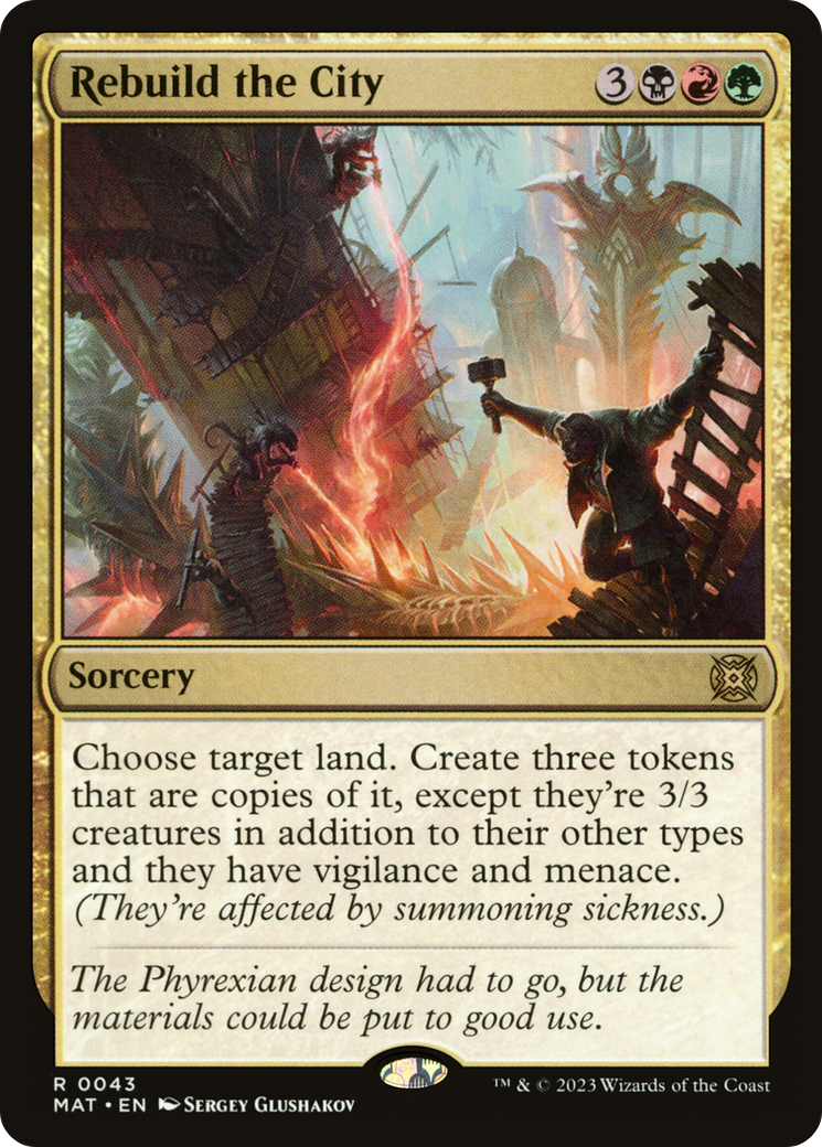 Rebuild the City (MAT-043) - March of the Machine: The Aftermath - Premium MTG Single from Wizards of the Coast - Just $0.08! Shop now at Game Crave Tournament Store