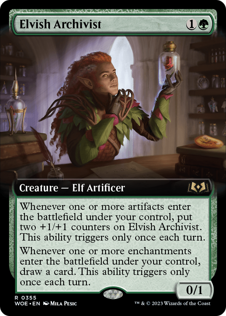 Elvish Archivist (WOE-355) - Wilds of Eldraine: (Extended Art) Foil - Premium MTG Single from Wizards of the Coast - Just $0.10! Shop now at Game Crave Tournament Store