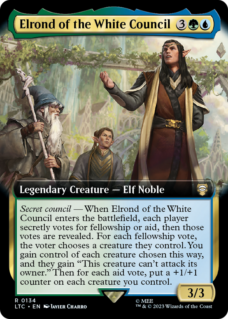 Elrond of the White Council (LTC-134) - Tales of Middle-earth Commander: (Extended Art) - Premium MTG Single from Wizards of the Coast - Just $0.14! Shop now at Game Crave Tournament Store