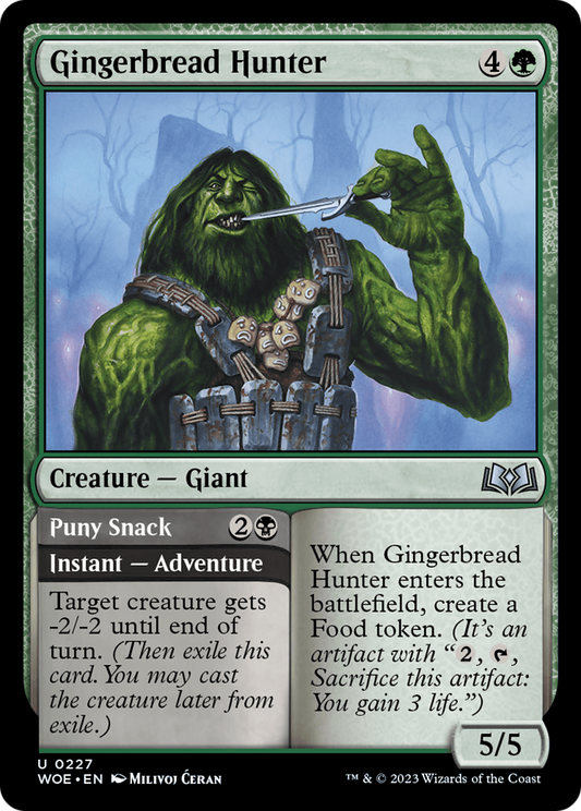 Gingerbread Hunter // Puny Snack (WOE-227) - Wilds of Eldraine - Premium MTG Single from Wizards of the Coast - Just $0.08! Shop now at Game Crave Tournament Store