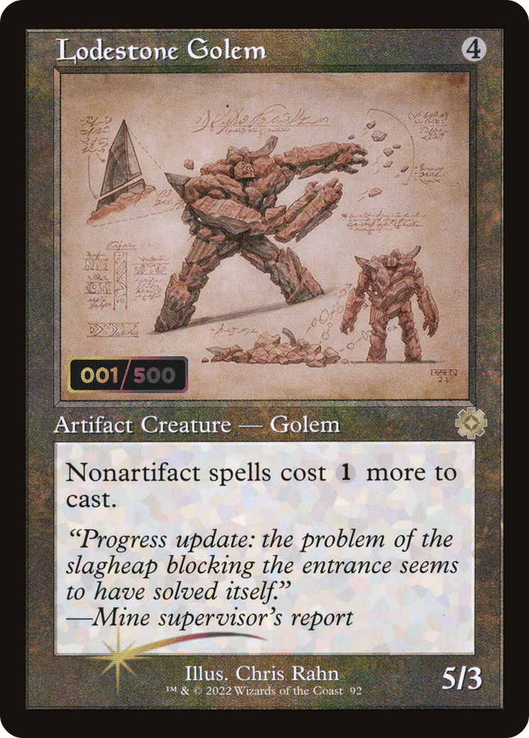 Lodestone Golem (BRR-92Z) - The Brothers' War Retro Artifacts Foil - Premium MTG Single from Wizards of the Coast - Just $126.12! Shop now at Game Crave Tournament Store
